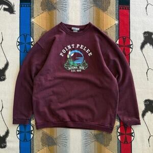Vintage Point Pelle National Park Embroidered Crewneck Sweatshirt Size XL Nature